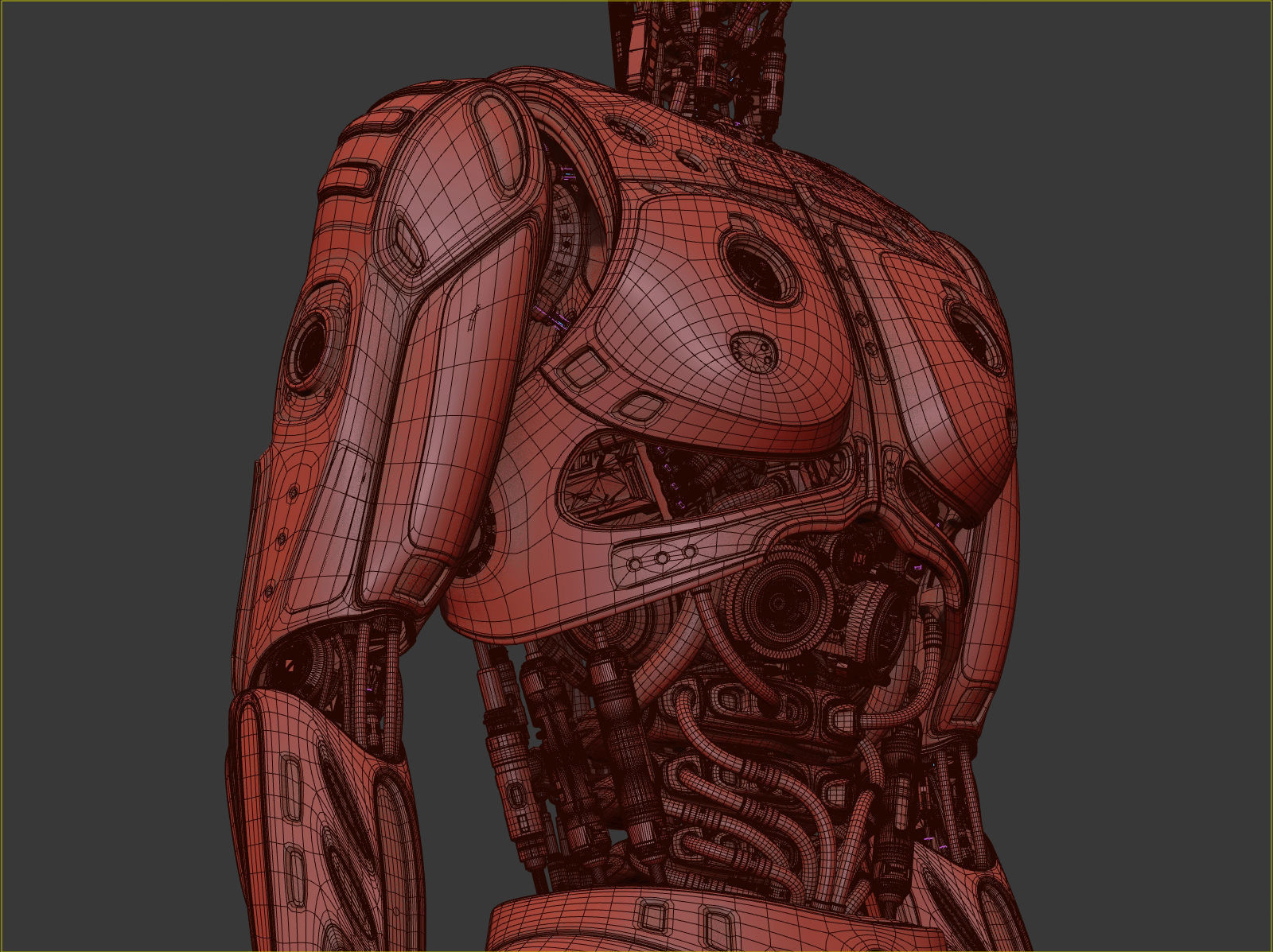 Futuristic Robot Man Rigged 3D model_17