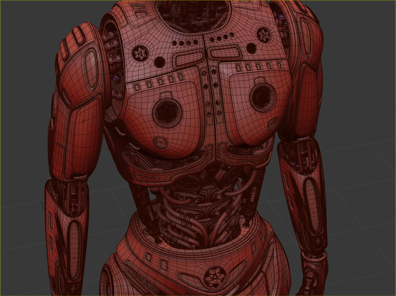 Futuristic Robot Man Rigged 3D model_18