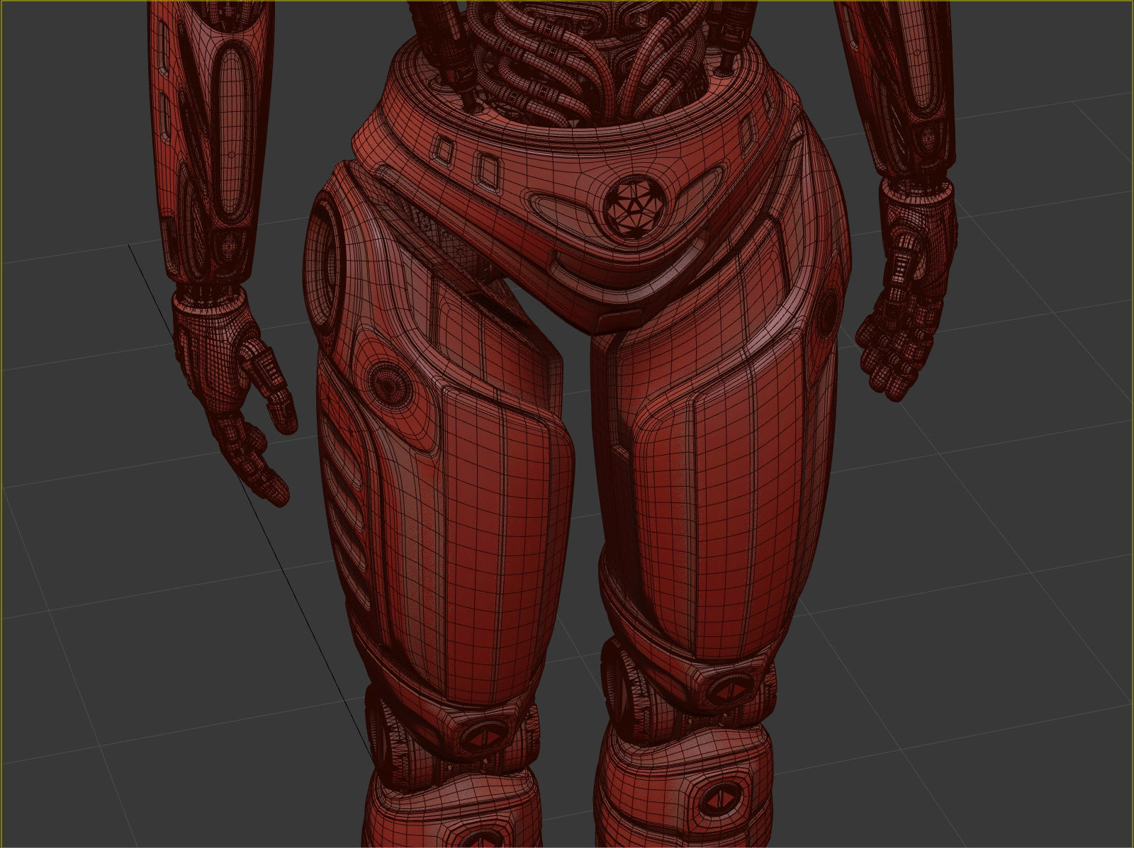 Futuristic Robot Man Rigged 3D model_20