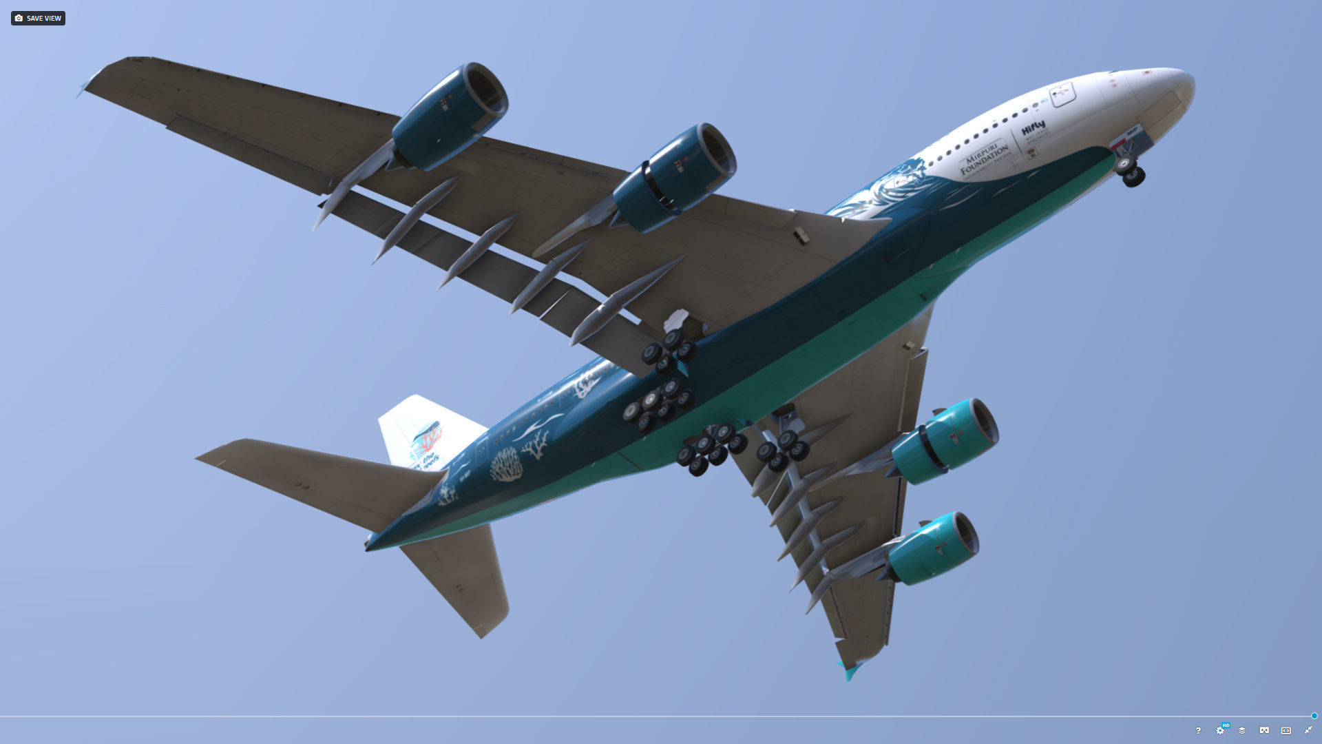 Airbus A380 HiFly 9H-MIP Low-poly 3D model_6
