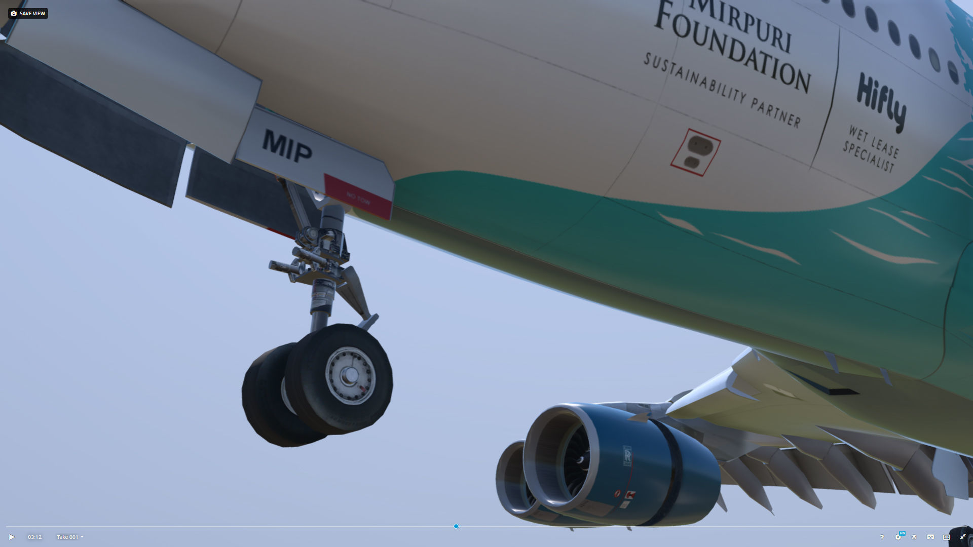 Airbus A380 HiFly 9H-MIP Low-poly 3D model_11