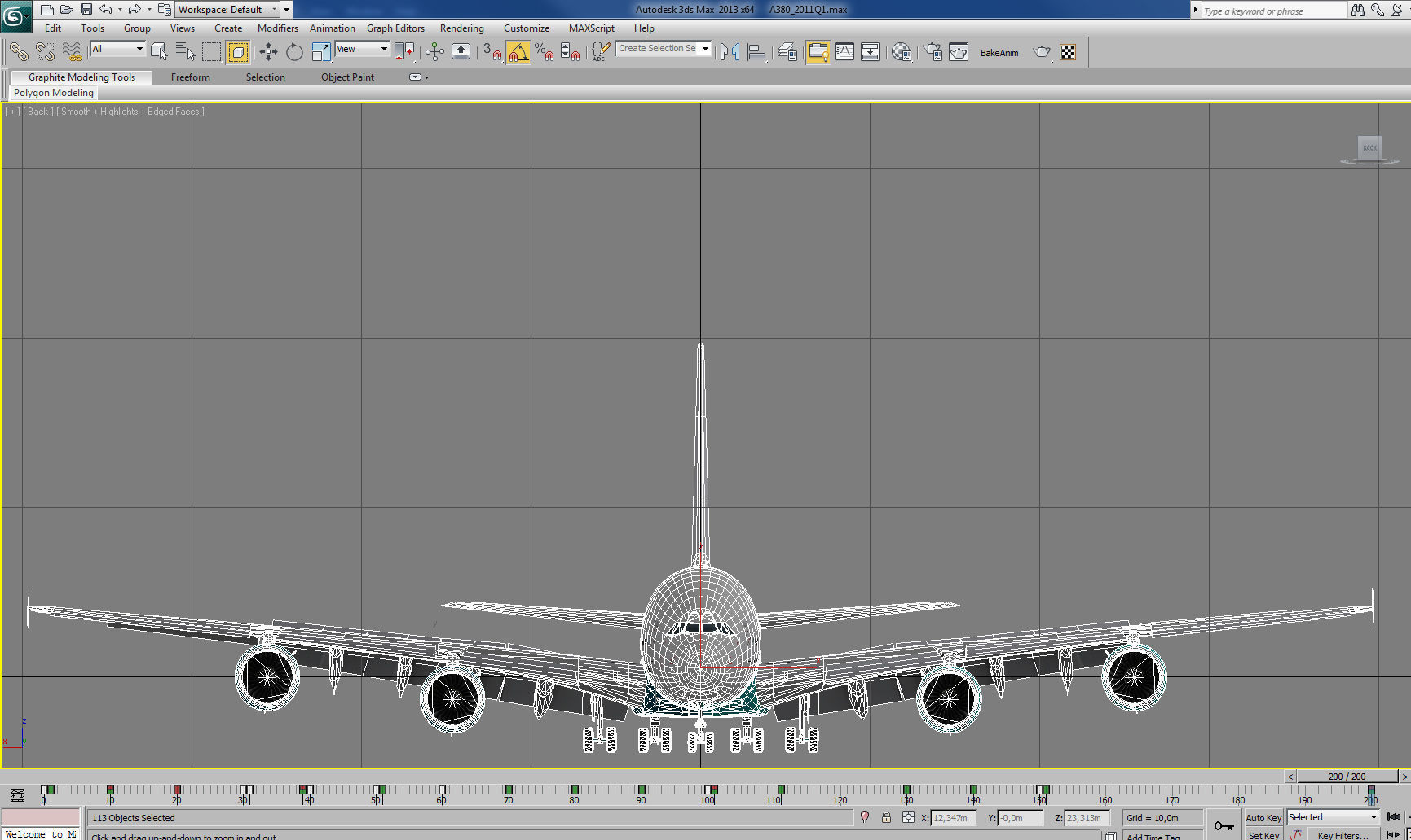 Airbus A380 HiFly 9H-MIP Low-poly 3D model_19