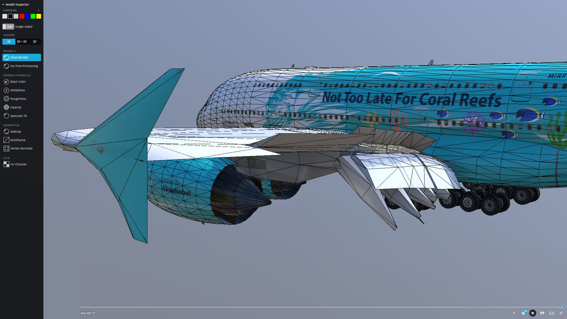 Airbus A380 HiFly 9H-MIP Low-poly 3D model_14