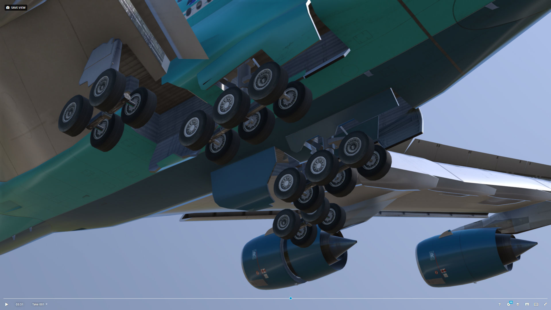 Airbus A380 HiFly 9H-MIP Low-poly 3D model_10