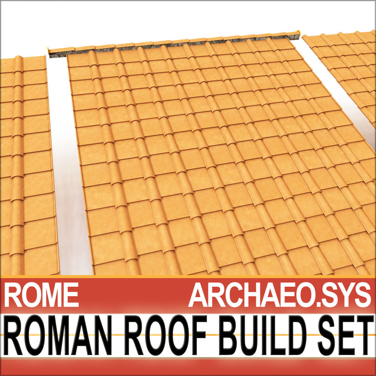 Roman Roof Build Set  3D model_2