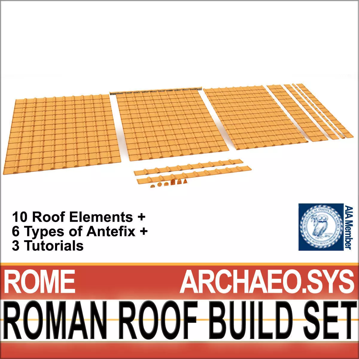 Roman Roof Build Set  3D model_0