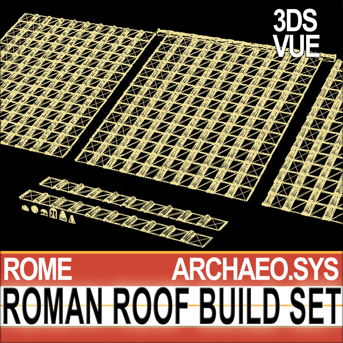 Roman Roof Build Set  3D model_4