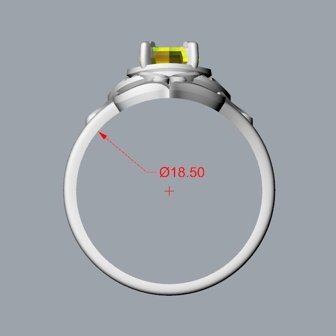 Women ring  pear cut gem 3dm stl  3D print model_15
