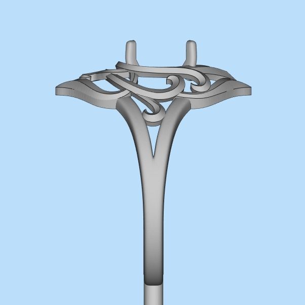 Women ring  pear cut gem 3dm stl  3D print model_20