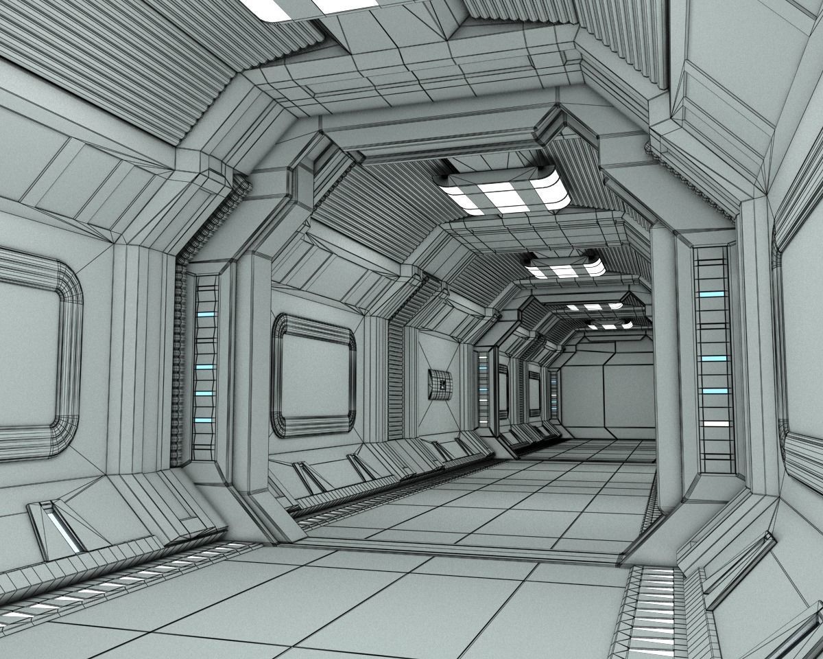 SciFi Spaceship Corridor 7 MAX 3D model_10