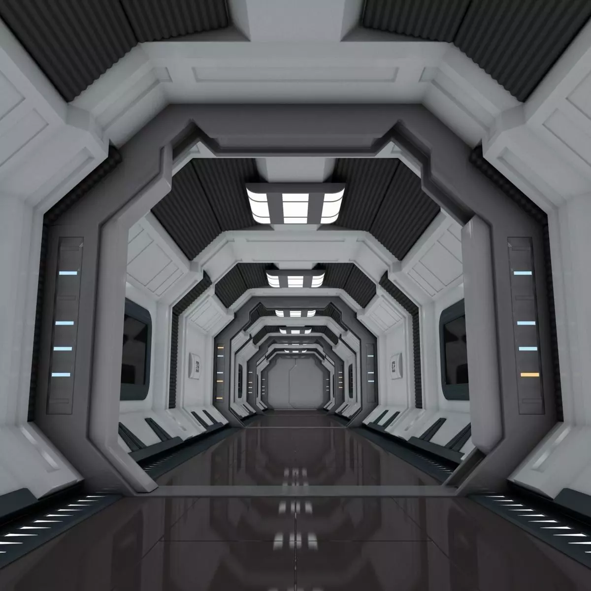 SciFi Spaceship Corridor 7 MAX 3D model_0