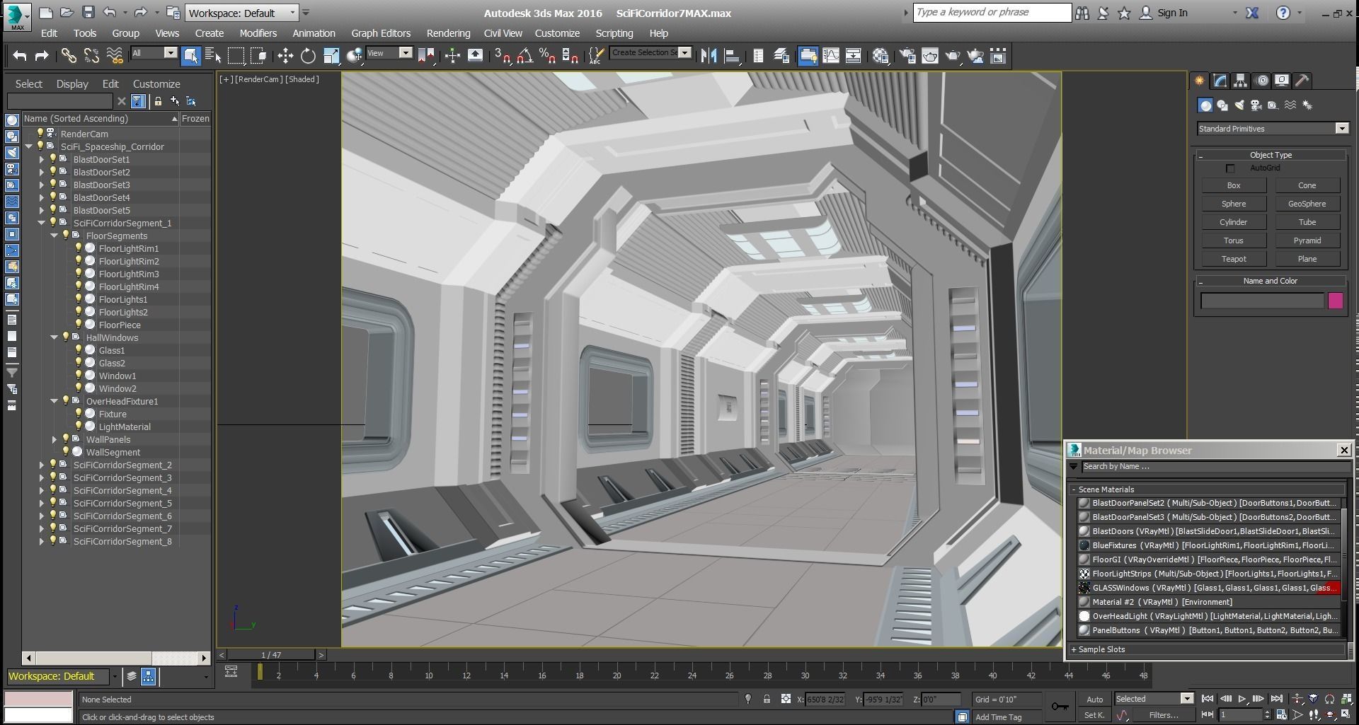 SciFi Spaceship Corridor 7 MAX 3D model_11