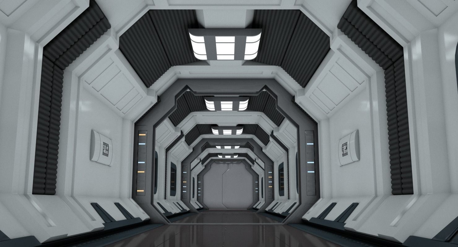 SciFi Spaceship Corridor 7 MAX 3D model_1