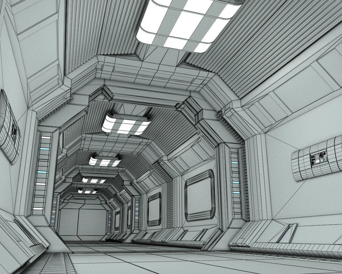 SciFi Spaceship Corridor 7 MAX 3D model_8