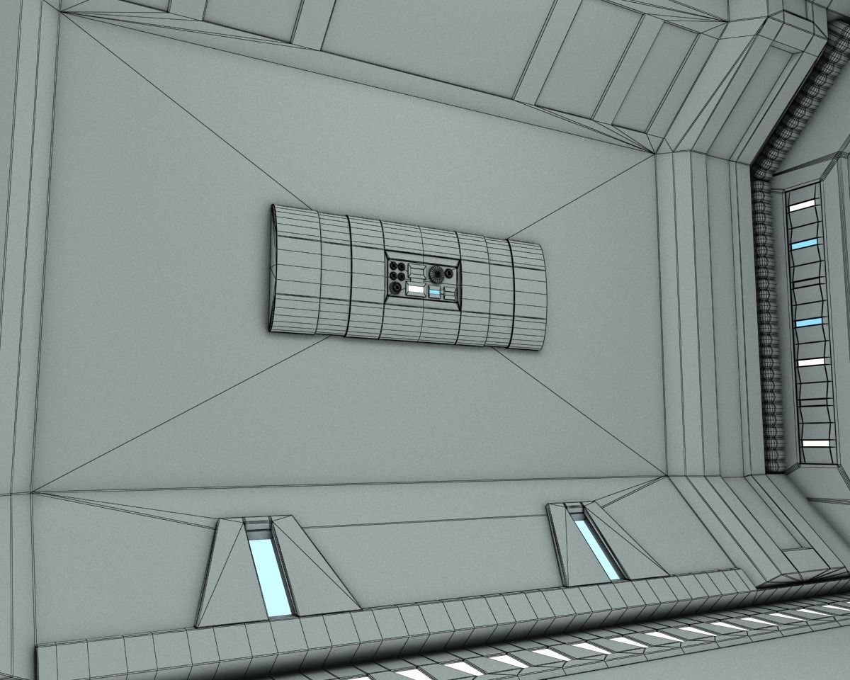 SciFi Spaceship Corridor 7 MAX 3D model_9