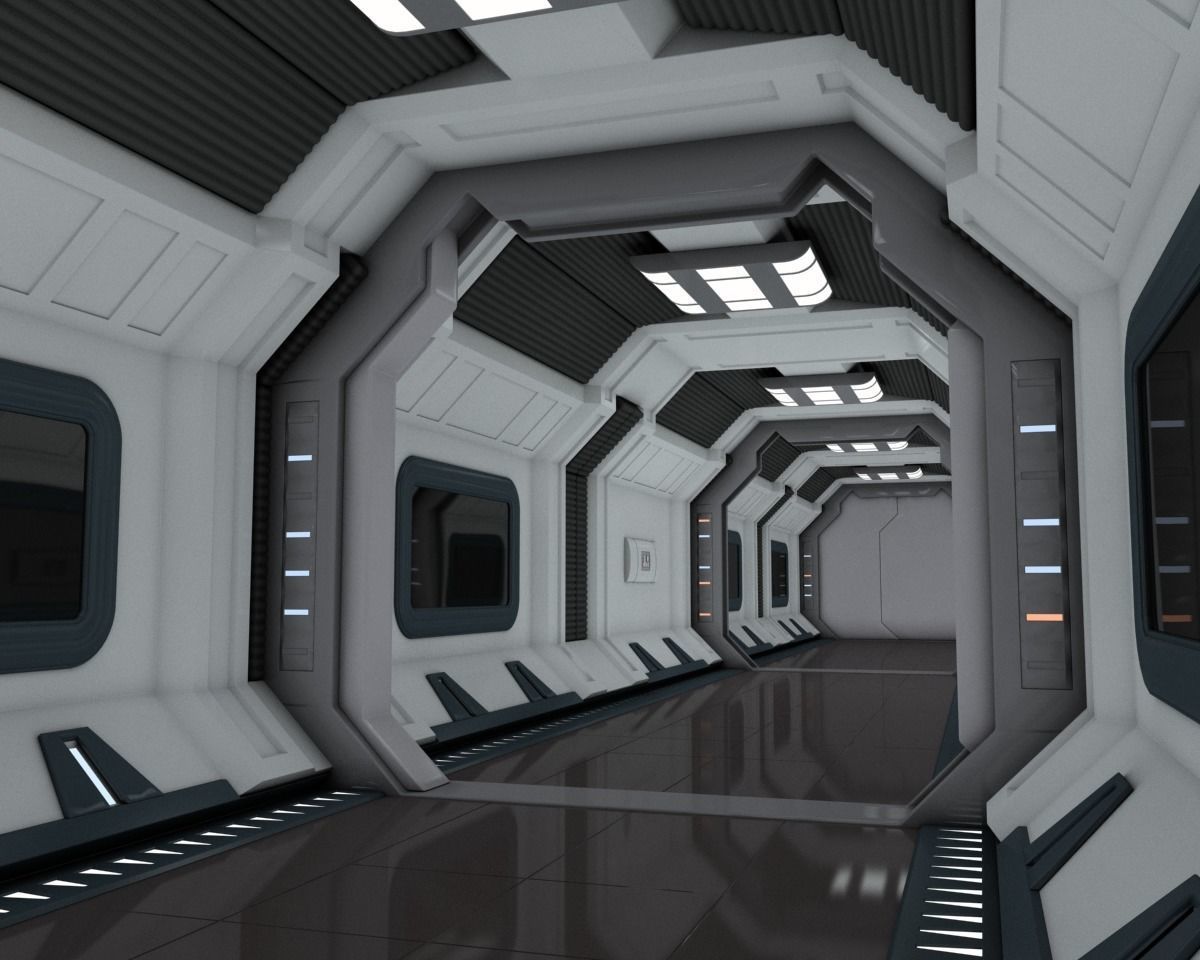 SciFi Spaceship Corridor 7 MAX 3D model_2