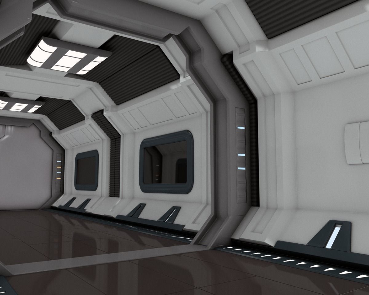 SciFi Spaceship Corridor 7 MAX 3D model_4