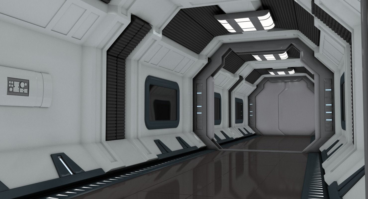 SciFi Spaceship Corridor 7 MAX 3D model_5