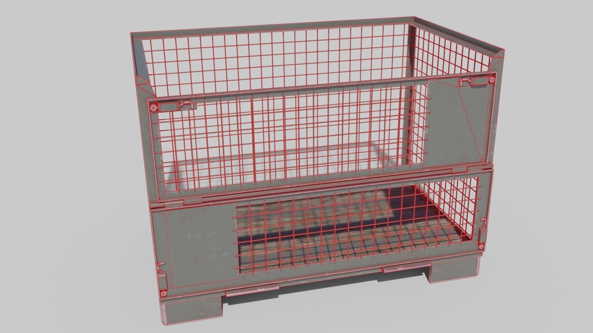 Box Pallet Low-poly 3D model_2