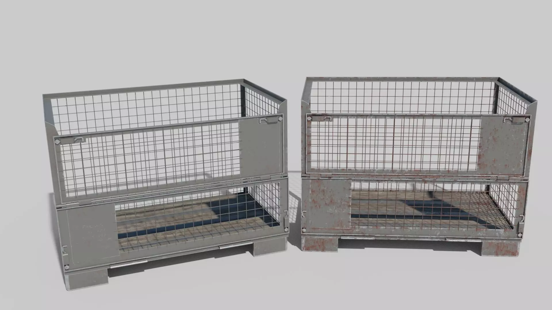 Box Pallet Low-poly 3D model_0