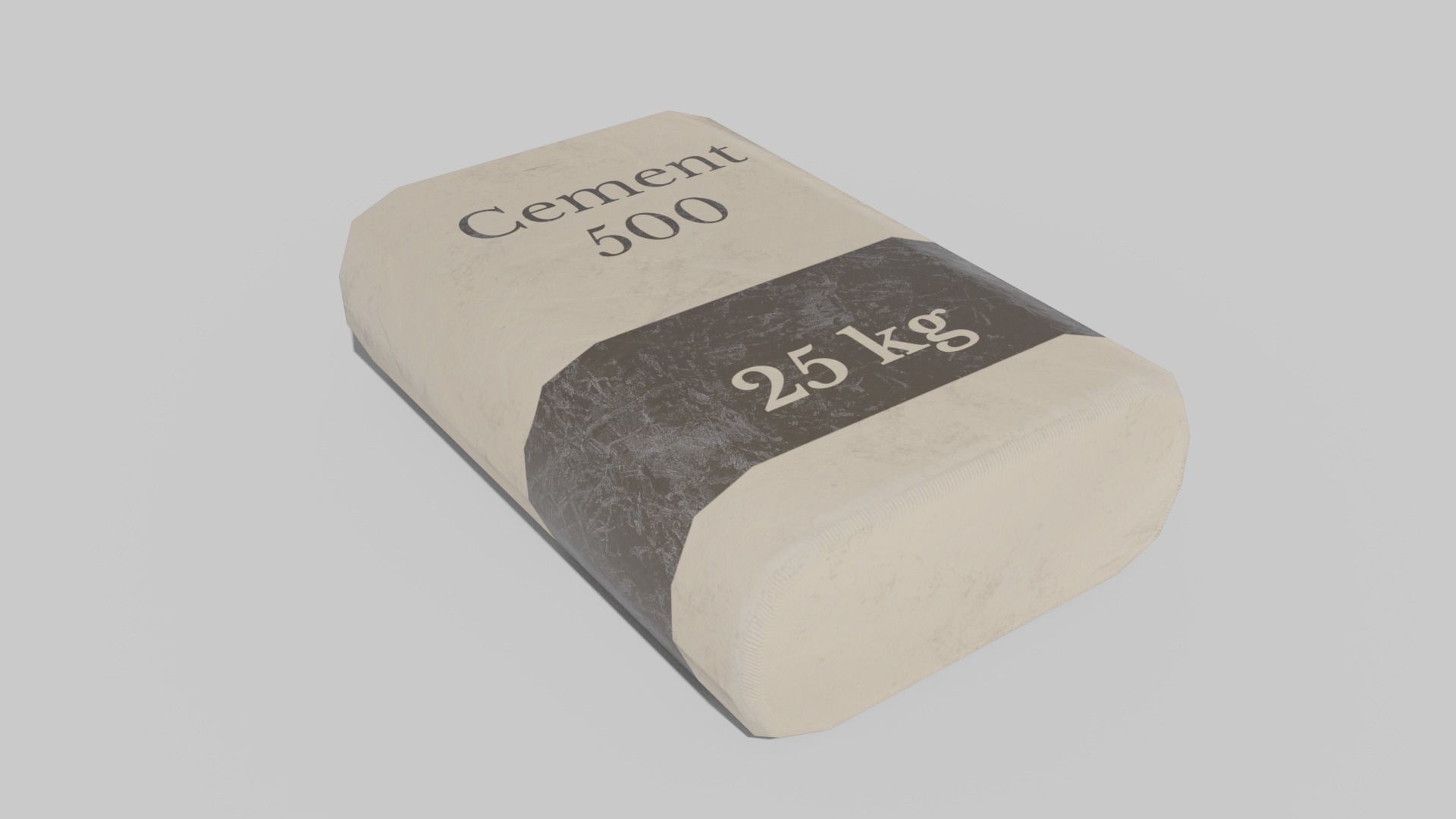 Cement Seeds Bags Low-poly 3D model_3