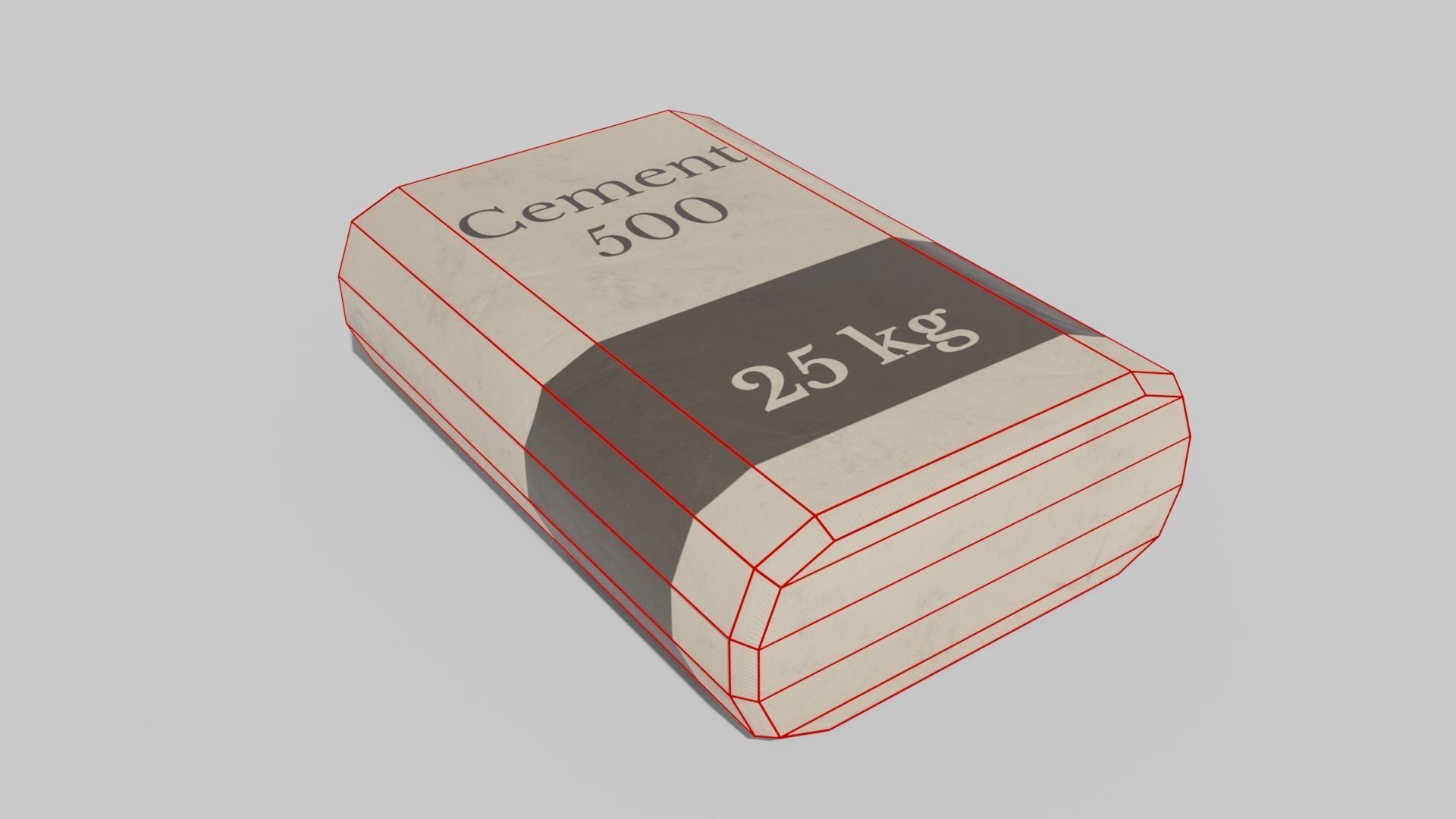 Cement Seeds Bags Low-poly 3D model_2