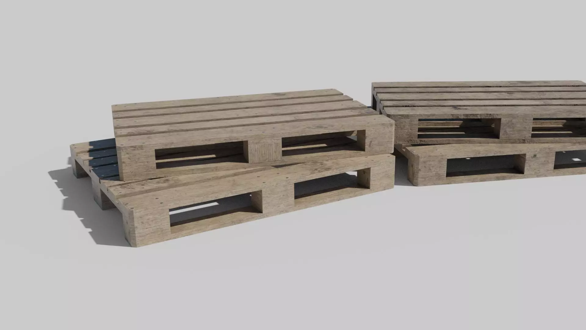 Wooden Pallet Low-poly 3D model_0