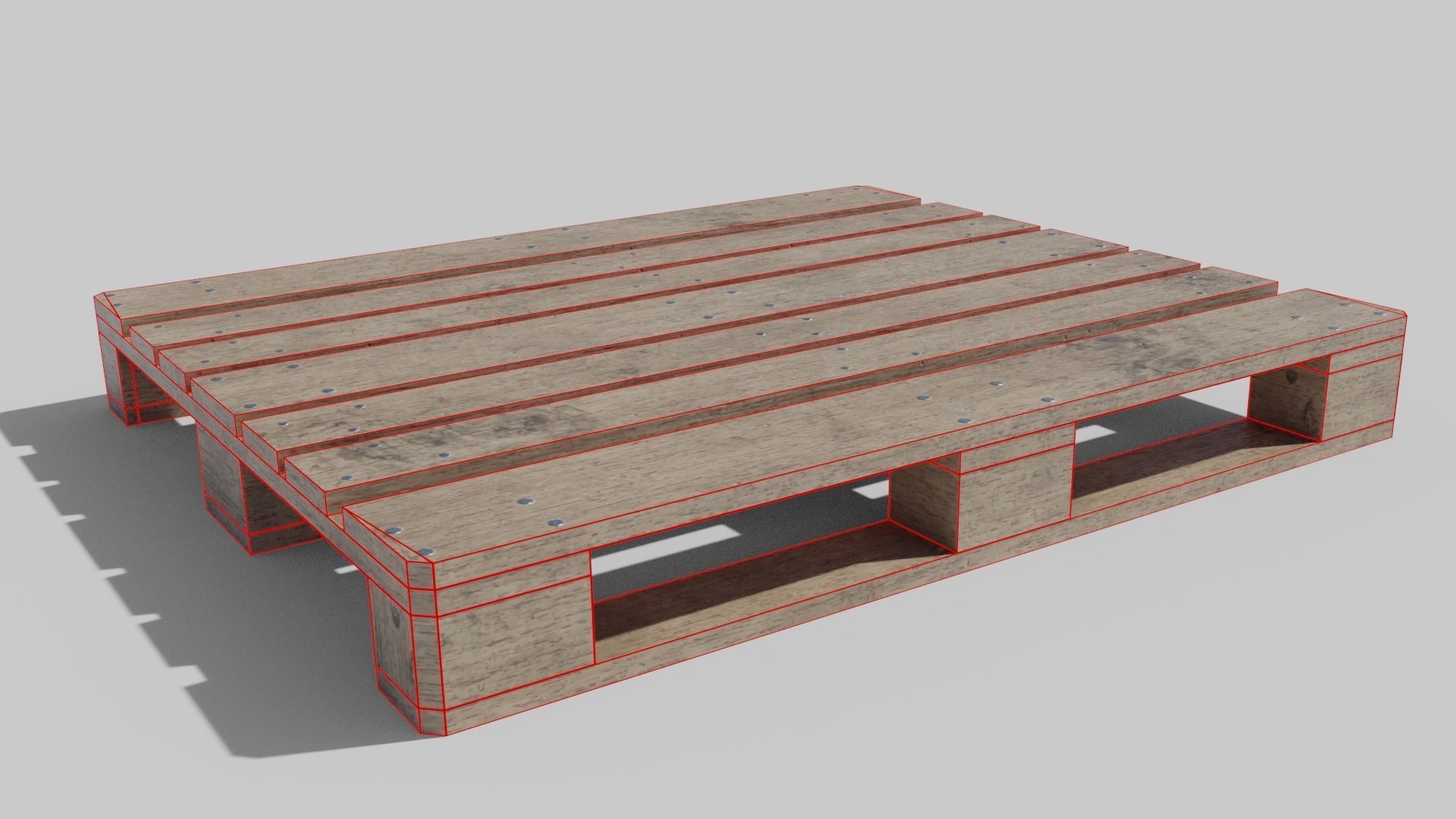 Wooden Pallet Low-poly 3D model_3
