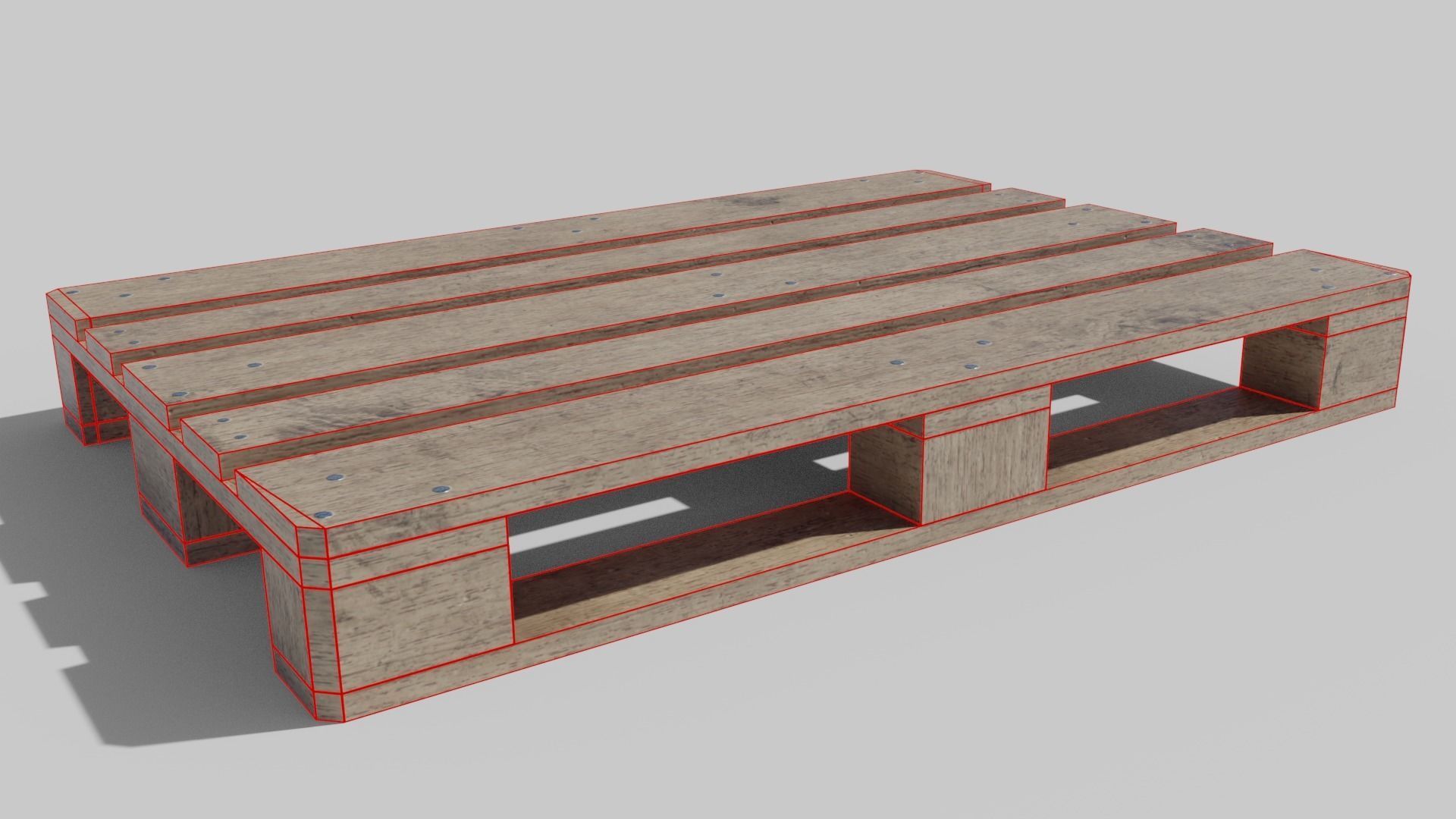 Wooden Pallet Low-poly 3D model_6