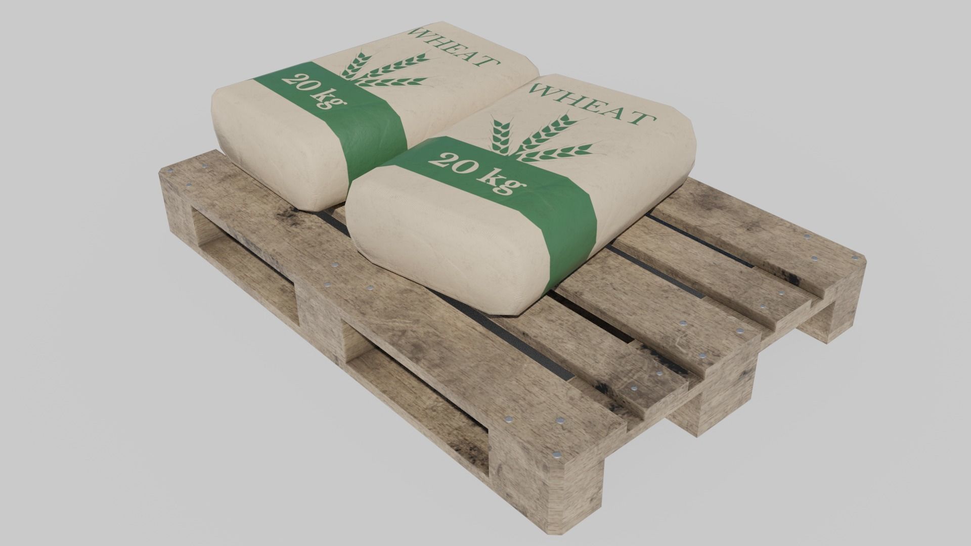 Wooden Pallet Low-poly 3D model_8