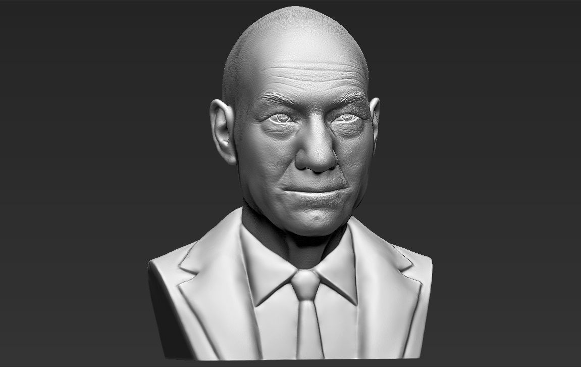 Professor X Charles Xavier bust 3D printing ready stl obj  3D print model_13