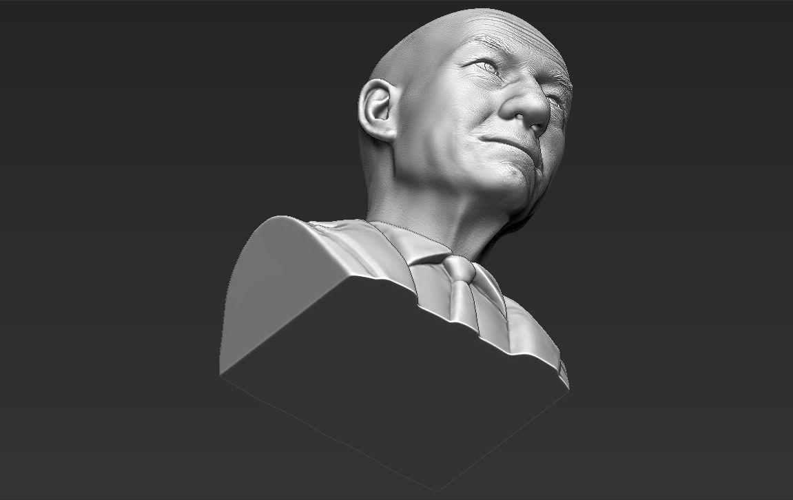 Professor X Charles Xavier bust 3D printing ready stl obj  3D print model_19