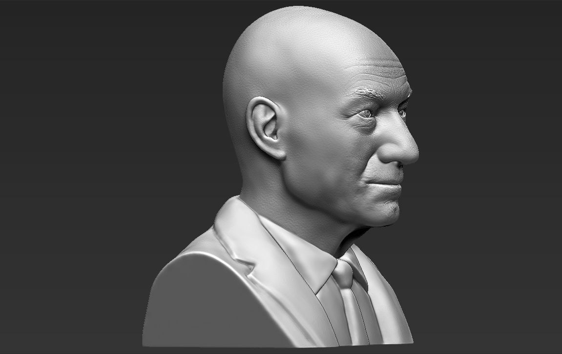 Professor X Charles Xavier bust 3D printing ready stl obj  3D print model_11