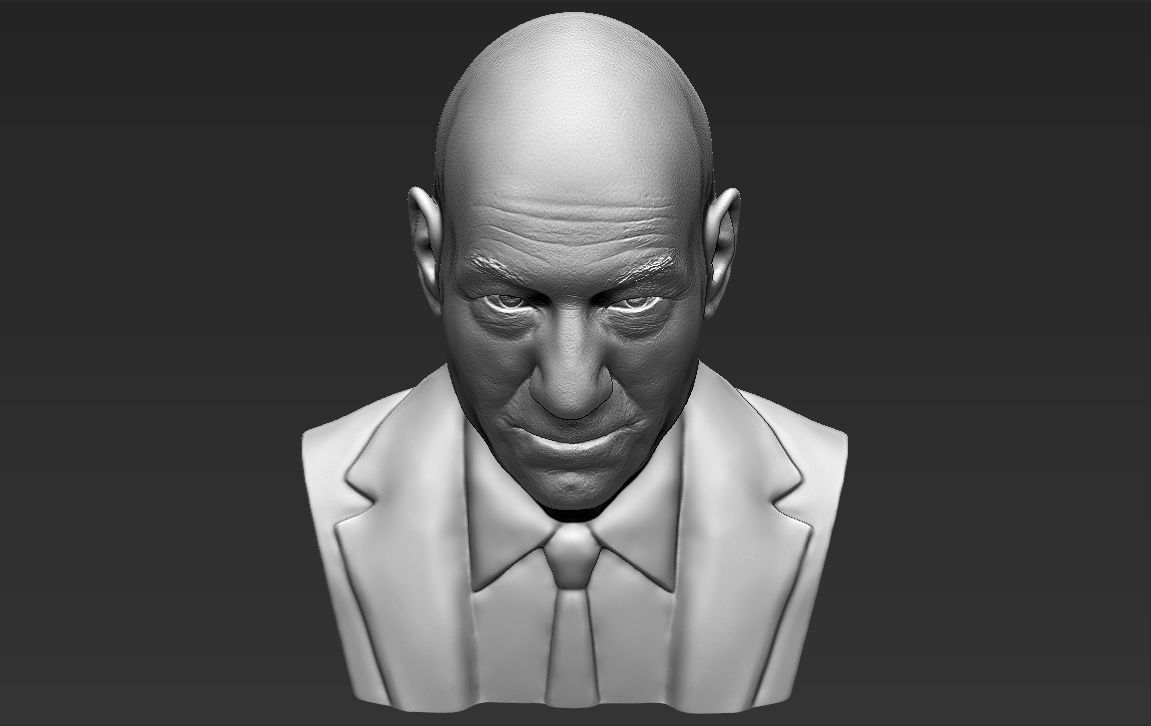 Professor X Charles Xavier bust 3D printing ready stl obj  3D print model_17