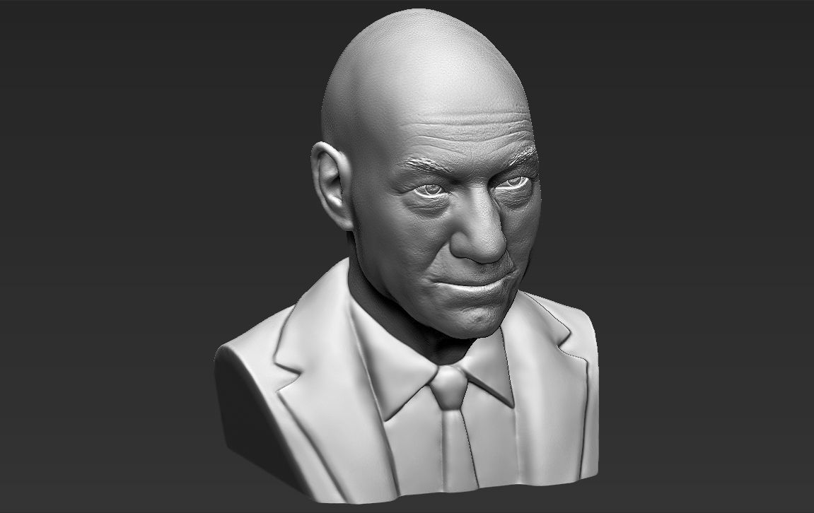 Professor X Charles Xavier bust 3D printing ready stl obj  3D print model_14