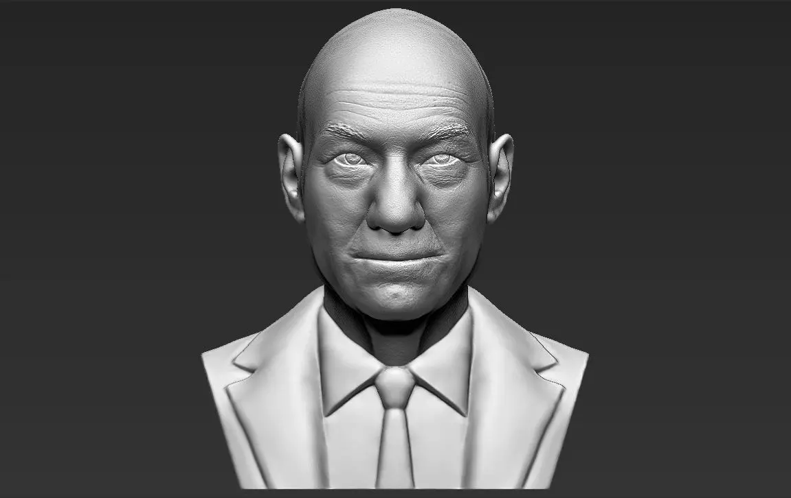 Professor X Charles Xavier bust 3D printing ready stl obj  3D print model_0