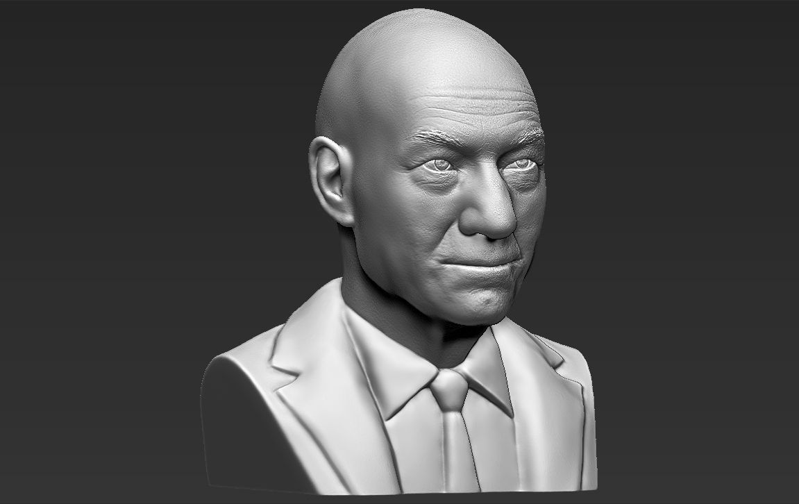 Professor X Charles Xavier bust 3D printing ready stl obj  3D print model_12