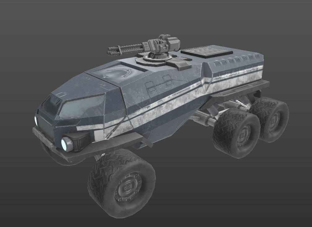 ASSAULT TRUCK Low-poly 3D model_1