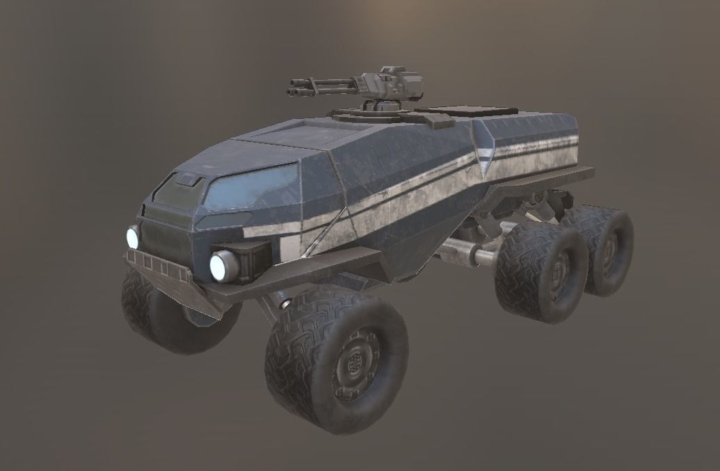 ASSAULT TRUCK Low-poly 3D model_10