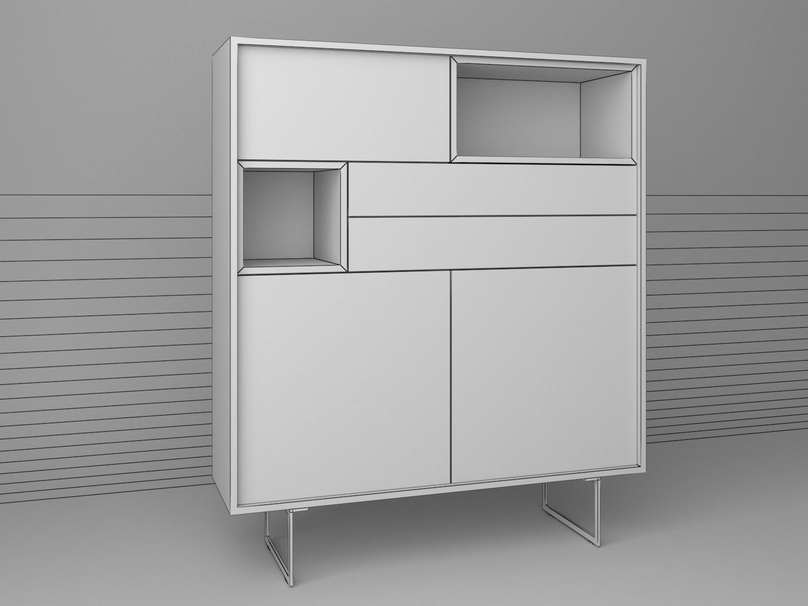 MODERN MINIMAL CABINET 3D model_8