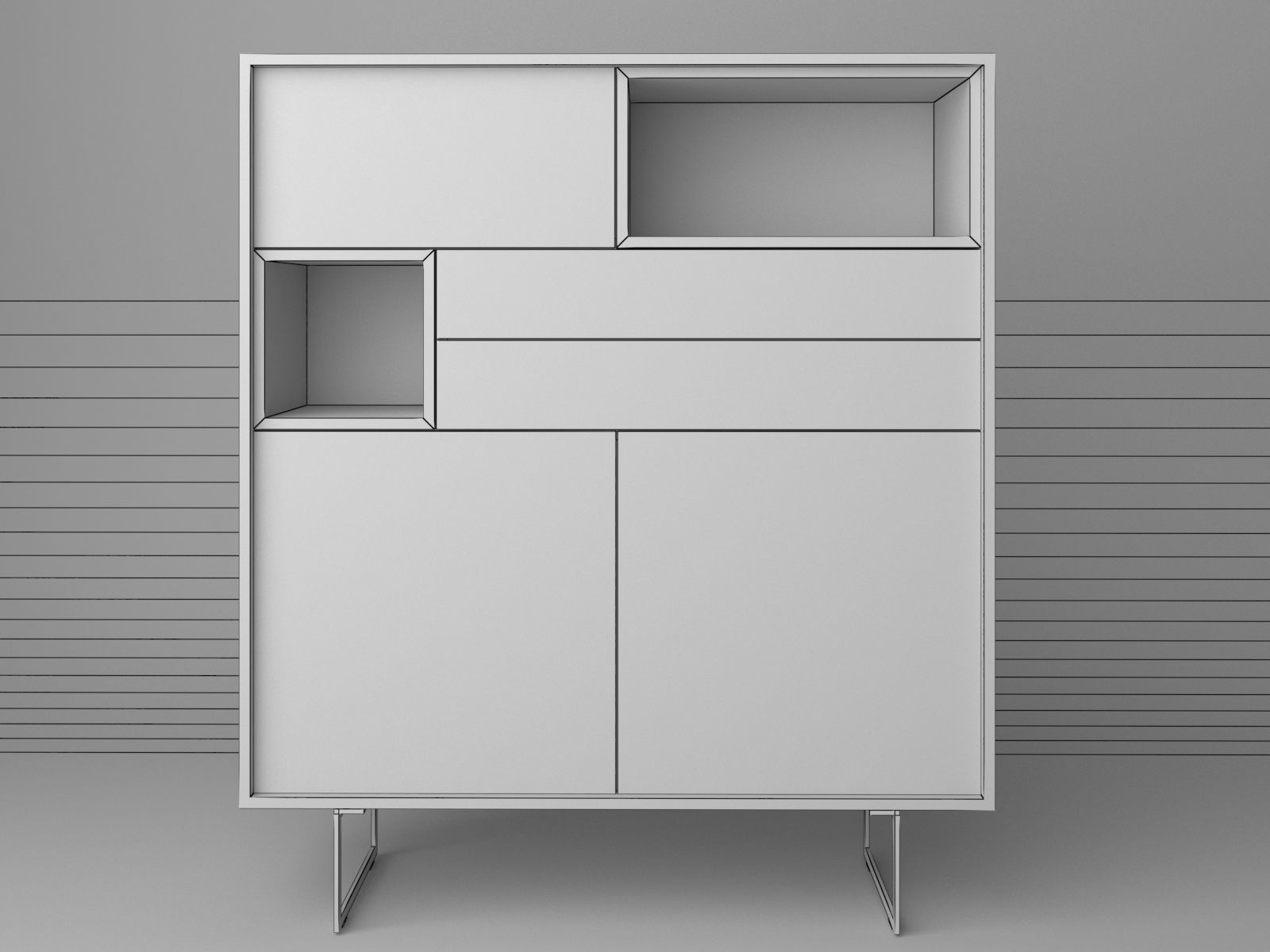 MODERN MINIMAL CABINET 3D model_7