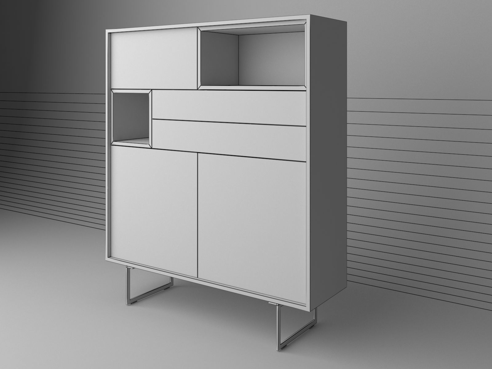 MODERN MINIMAL CABINET 3D model_6