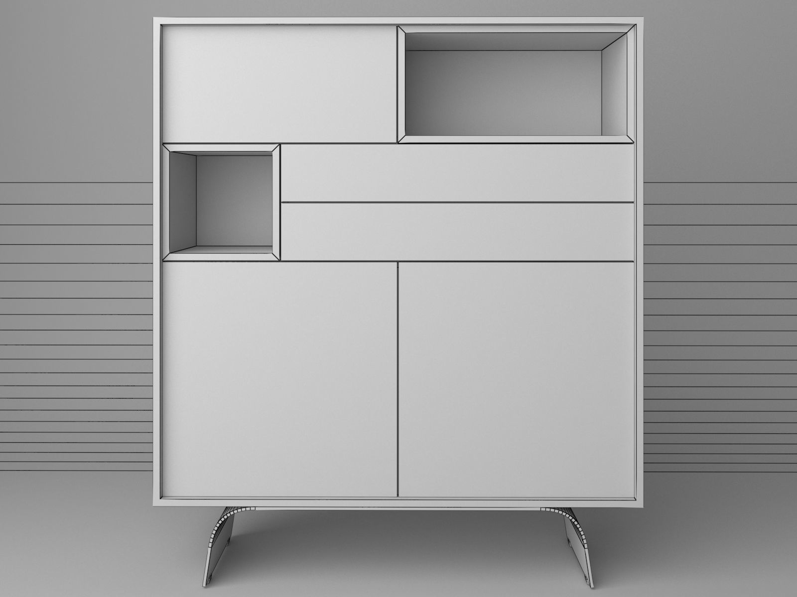 MODERN MINIMAL CABINET 3D model_7