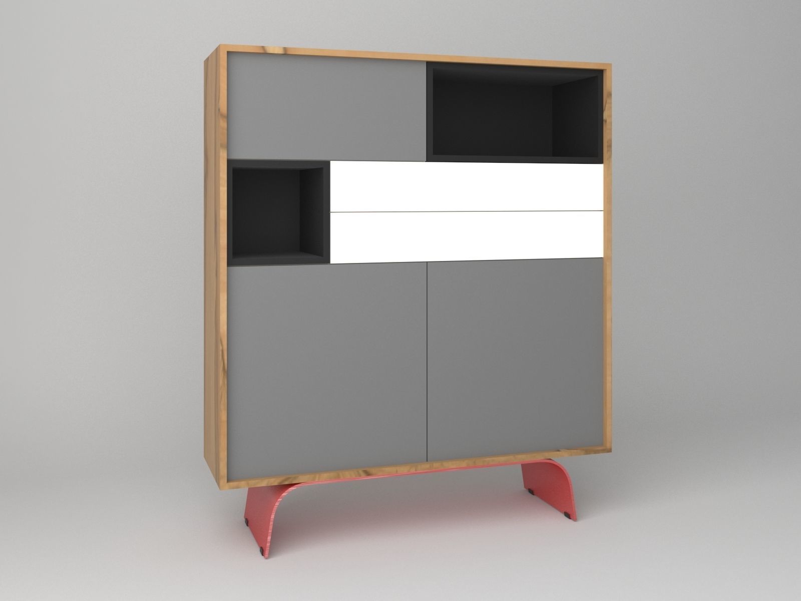 MODERN MINIMAL CABINET 3D model_1