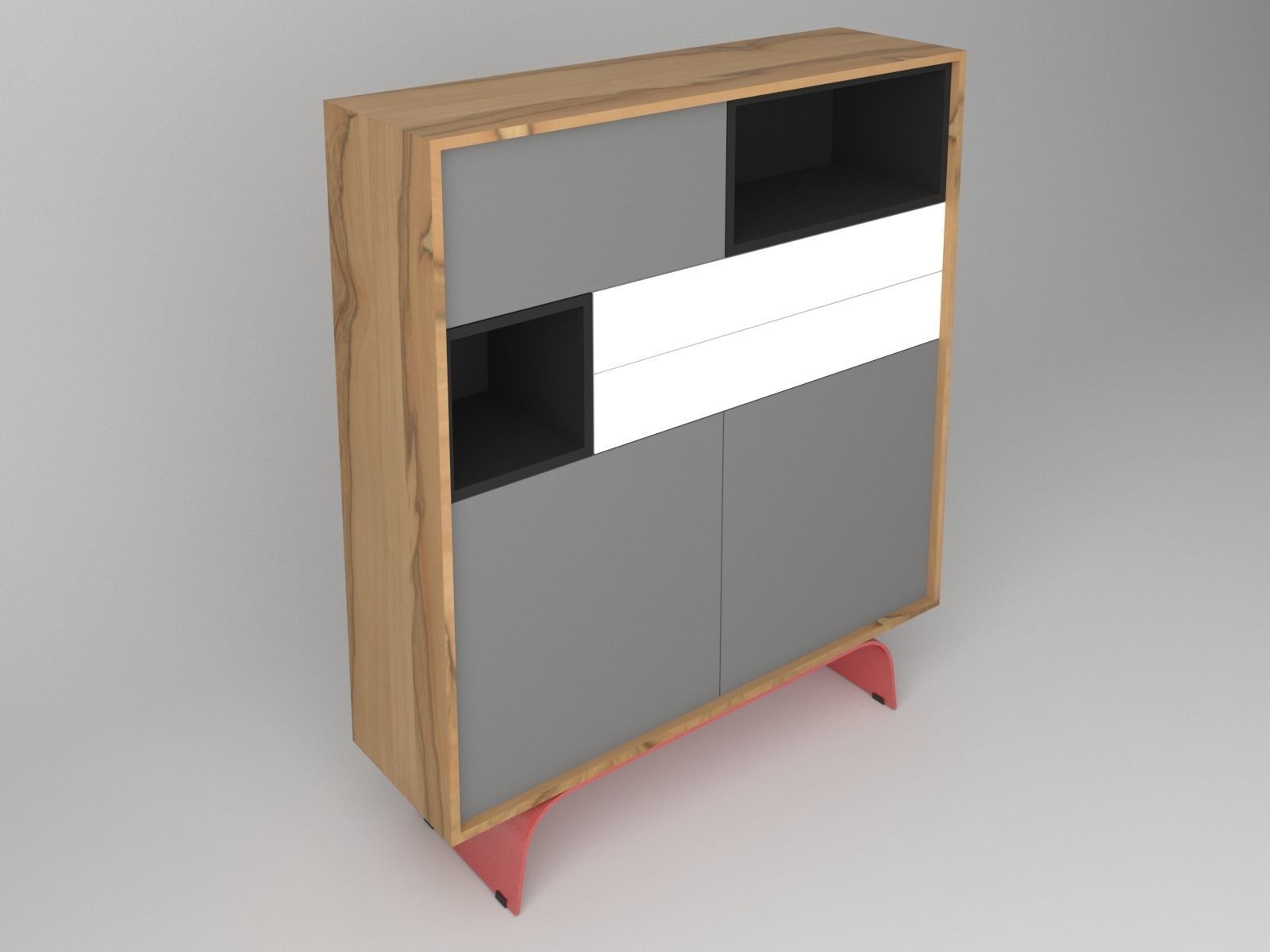 MODERN MINIMAL CABINET 3D model_2