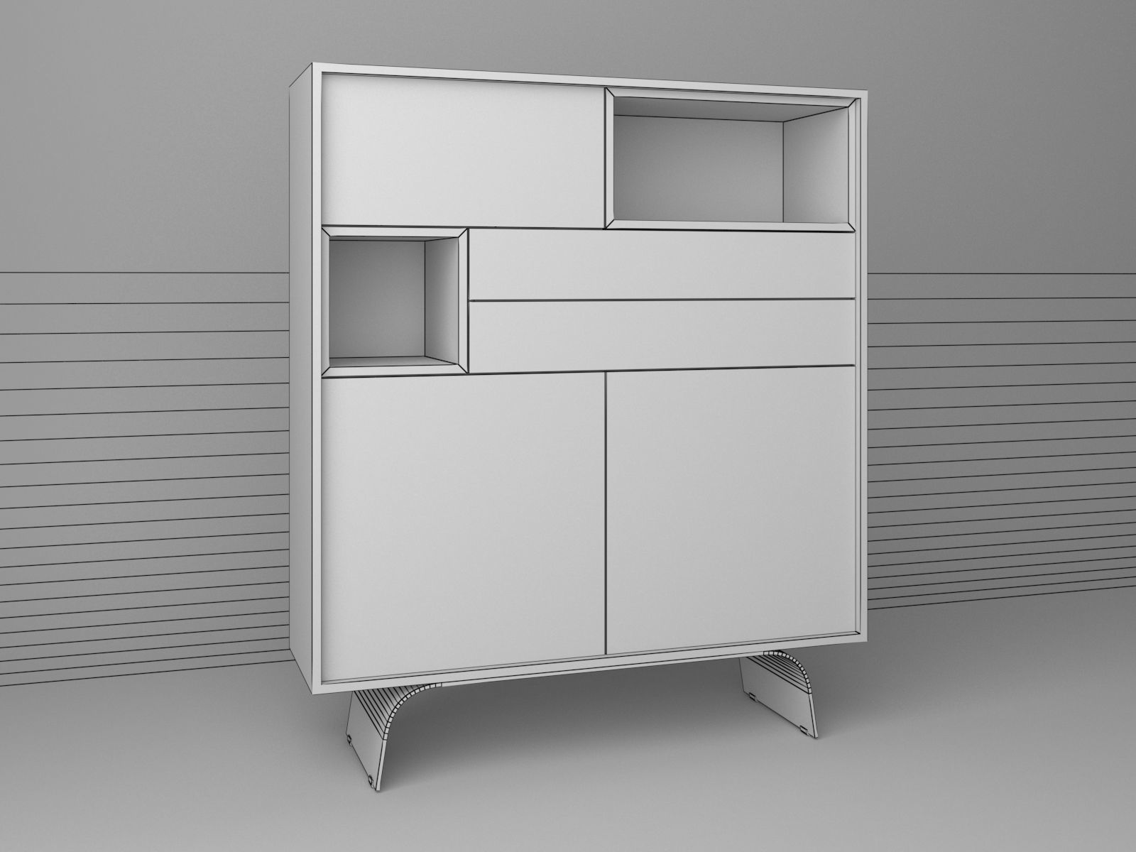 MODERN MINIMAL CABINET 3D model_8