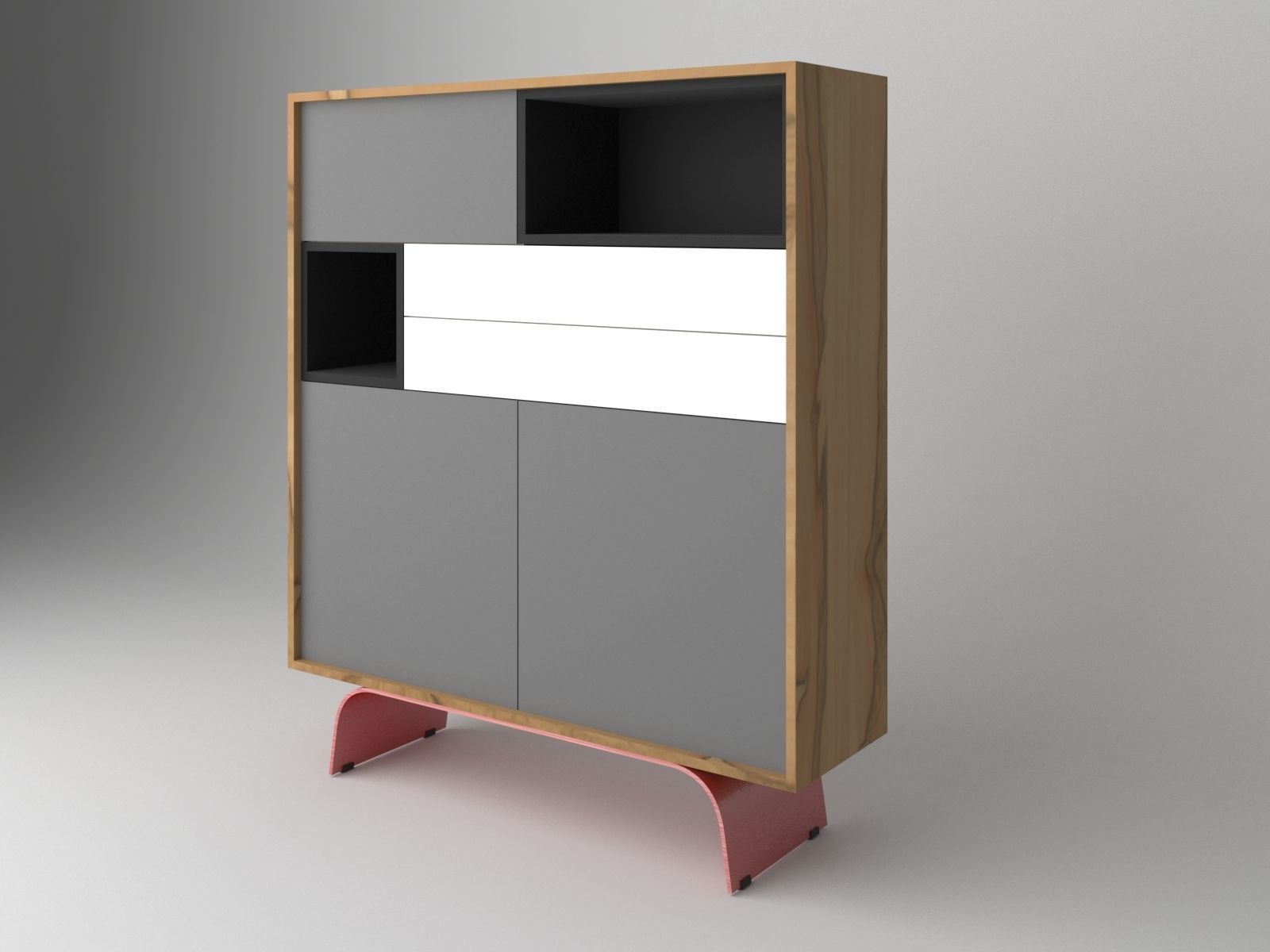 MODERN MINIMAL CABINET 3D model_3