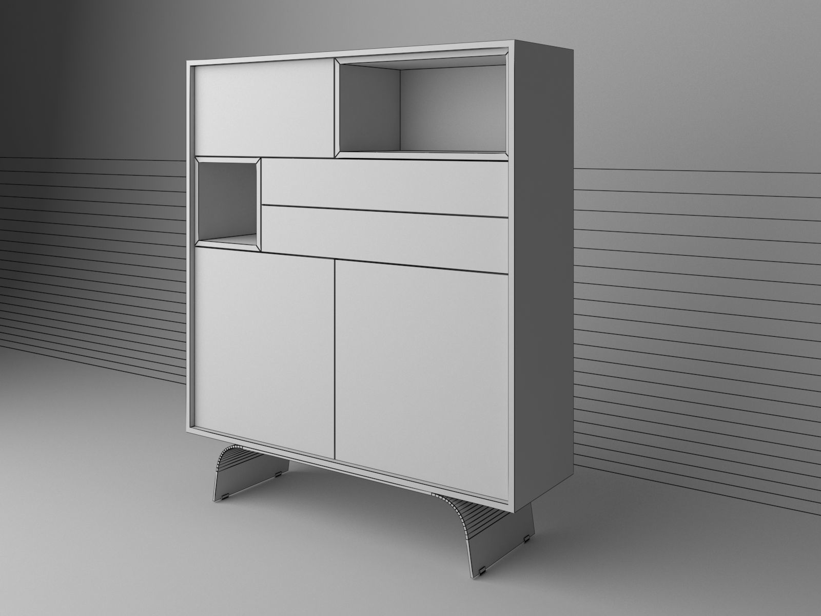 MODERN MINIMAL CABINET 3D model_6