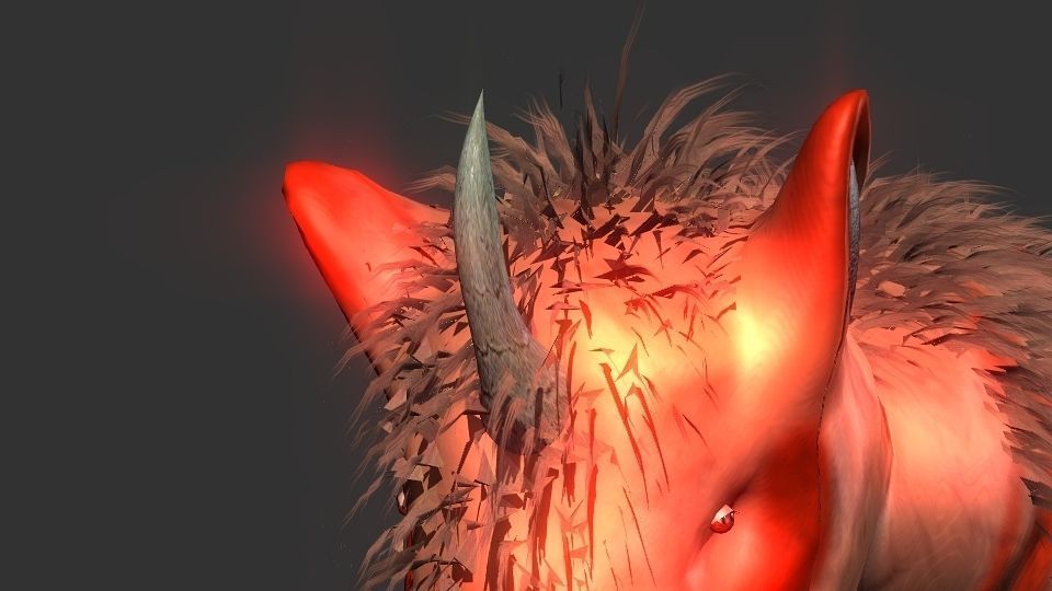 Long flat nose one horn oxen 3D model_19