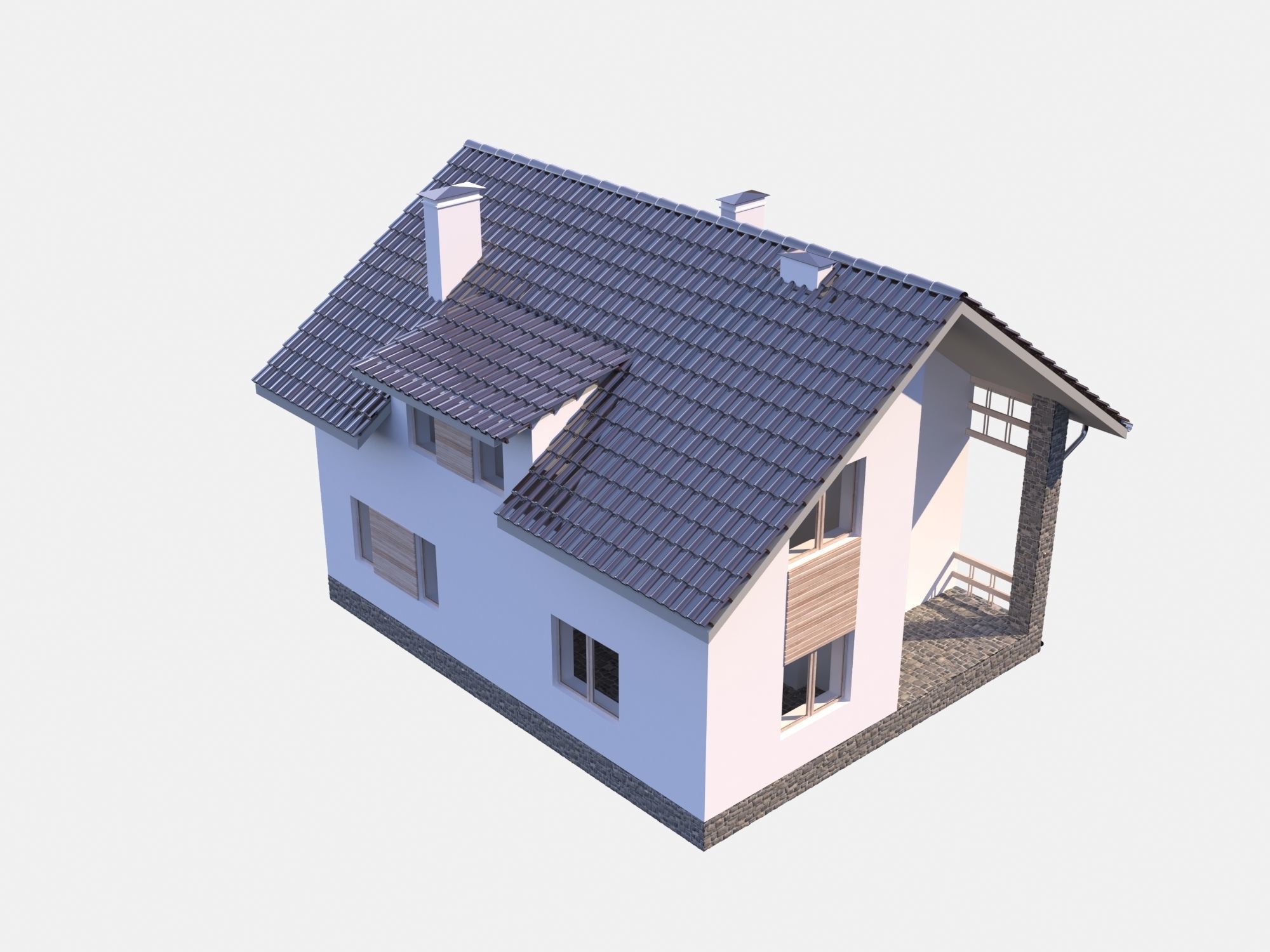 Modern House model Contemporary 3D model_5